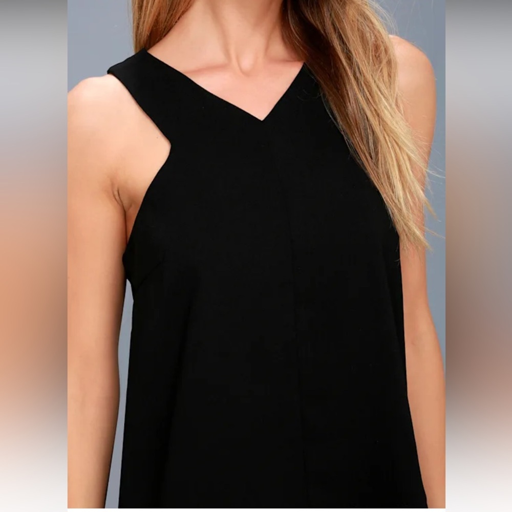LULUS Party Time Black Sleeveless Top